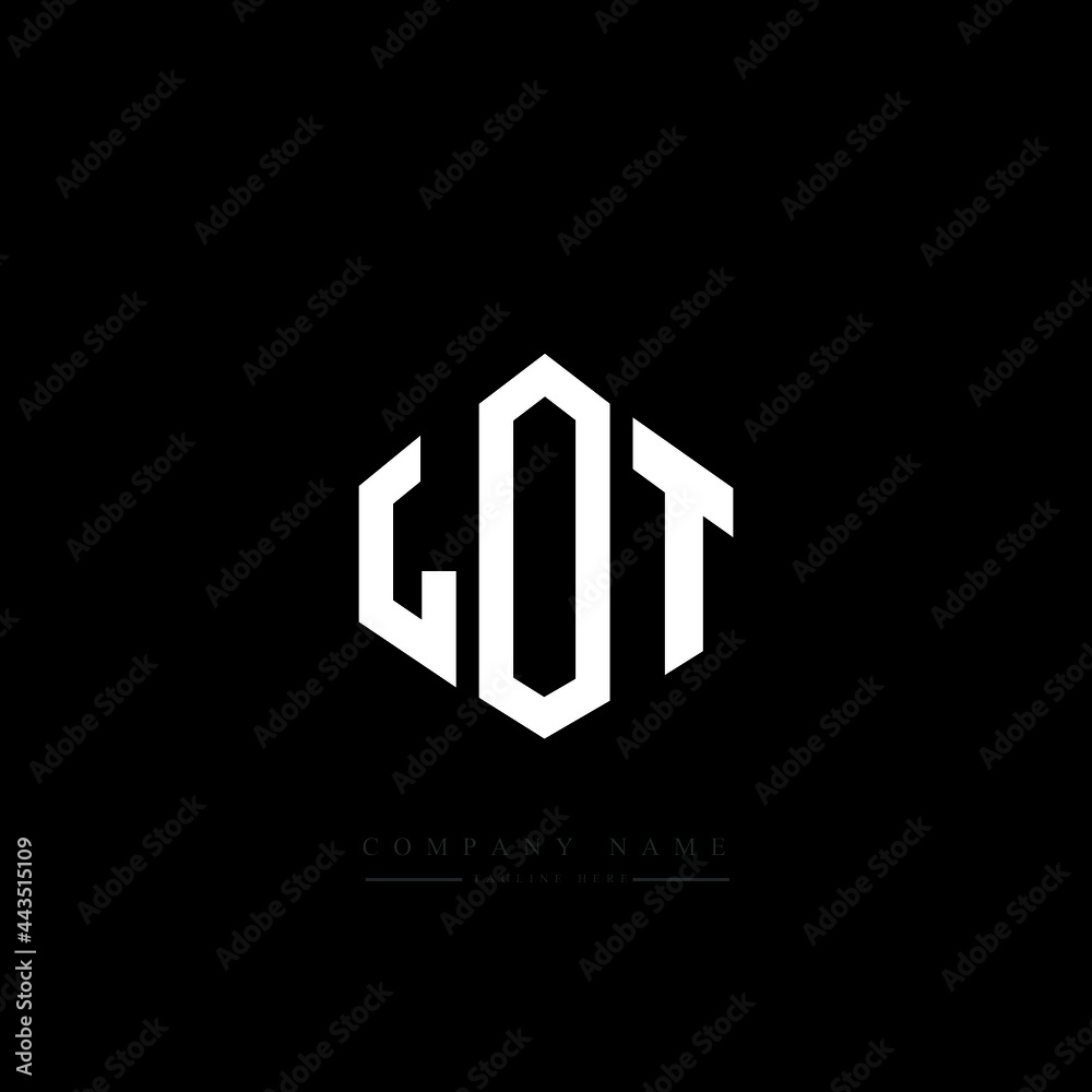 LOT letter logo design with polygon shape. LOT polygon logo monogram. LOT cube logo design. LOT hexagon vector logo template white and black colors. LOT monogram, LOT business and real estate logo. 