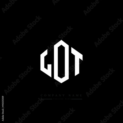 LOT letter logo design with polygon shape. LOT polygon logo monogram. LOT cube logo design. LOT hexagon vector logo template white and black colors. LOT monogram, LOT business and real estate logo. 