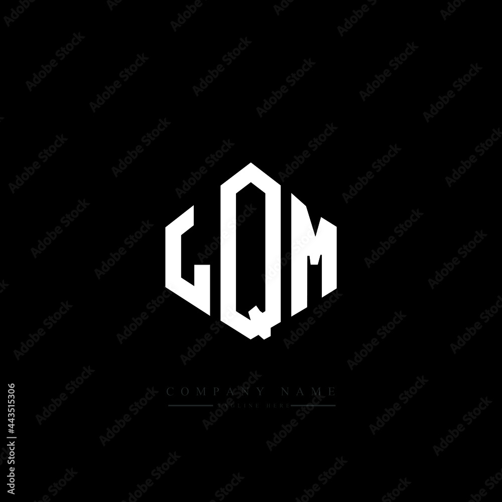 LQM letter logo design with polygon shape. LQM polygon logo monogram. LQM cube logo design. LQM hexagon vector logo template white and black colors. LQM monogram, LQM business and real estate logo. 