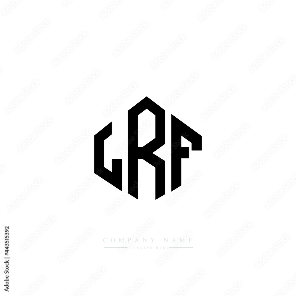 LRF letter logo design with polygon shape. LRF polygon logo monogram. LRF cube logo design. LRF hexagon vector logo template white and black colors. LRF monogram, LRF business and real estate logo. 