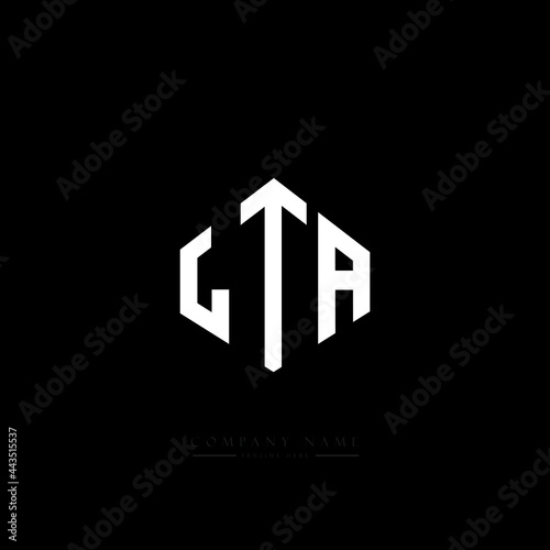 LTA letter logo design with polygon shape. LTA polygon logo monogram. LTA cube logo design. LTA hexagon vector logo template white and black colors. LTA monogram, LTA business and real estate logo.  photo