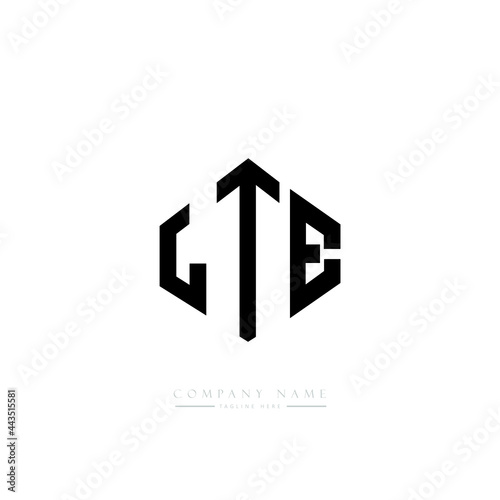 LTE letter logo design with polygon shape. LTE polygon logo monogram. LTE cube logo design. LTE hexagon vector logo template white and black colors. LTE monogram, LTE business and real estate logo. 