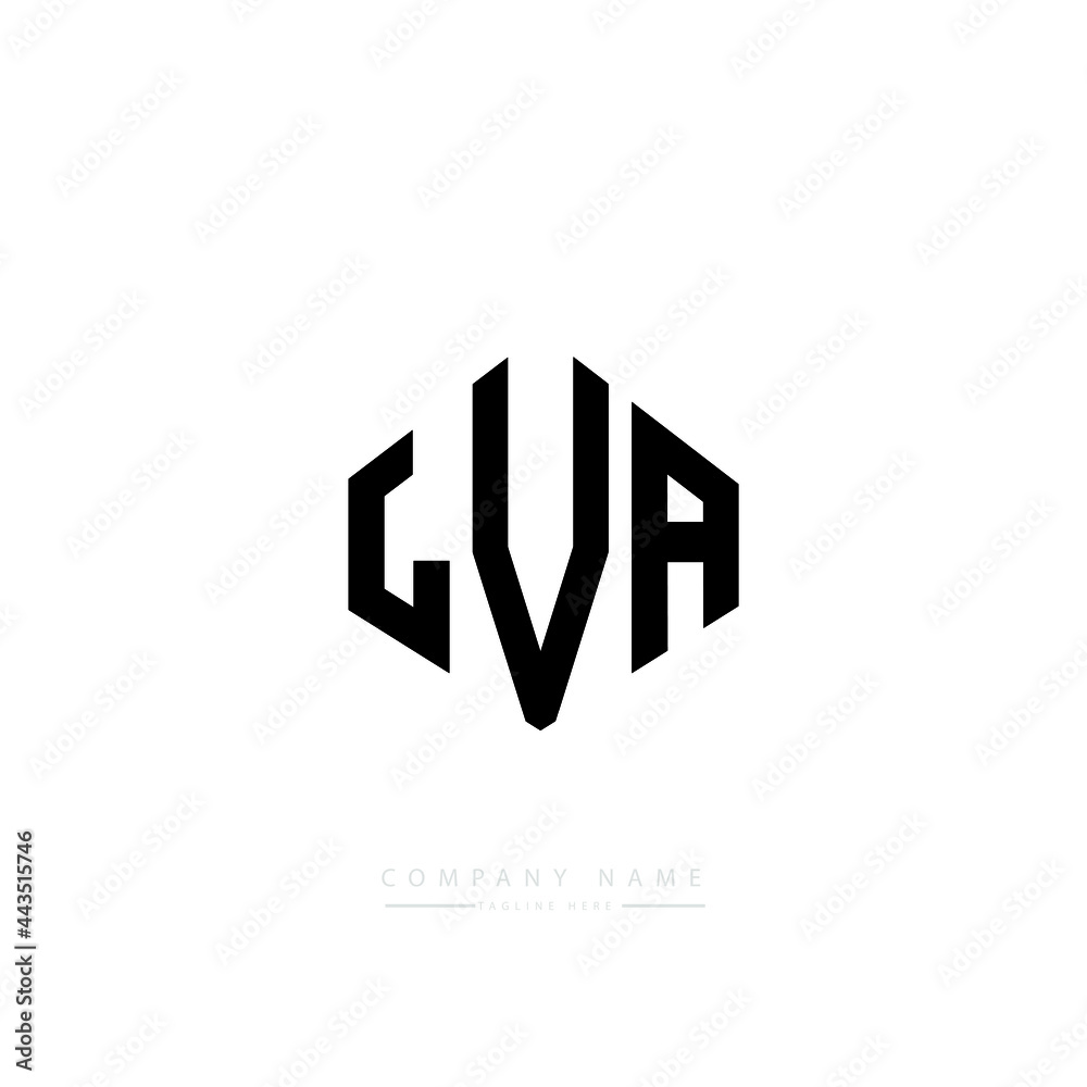 LVA letter logo design with polygon shape. LVA polygon logo monogram. LVA cube logo design. LVA hexagon vector logo template white and black colors. LVA monogram, LVA business and real estate logo. 