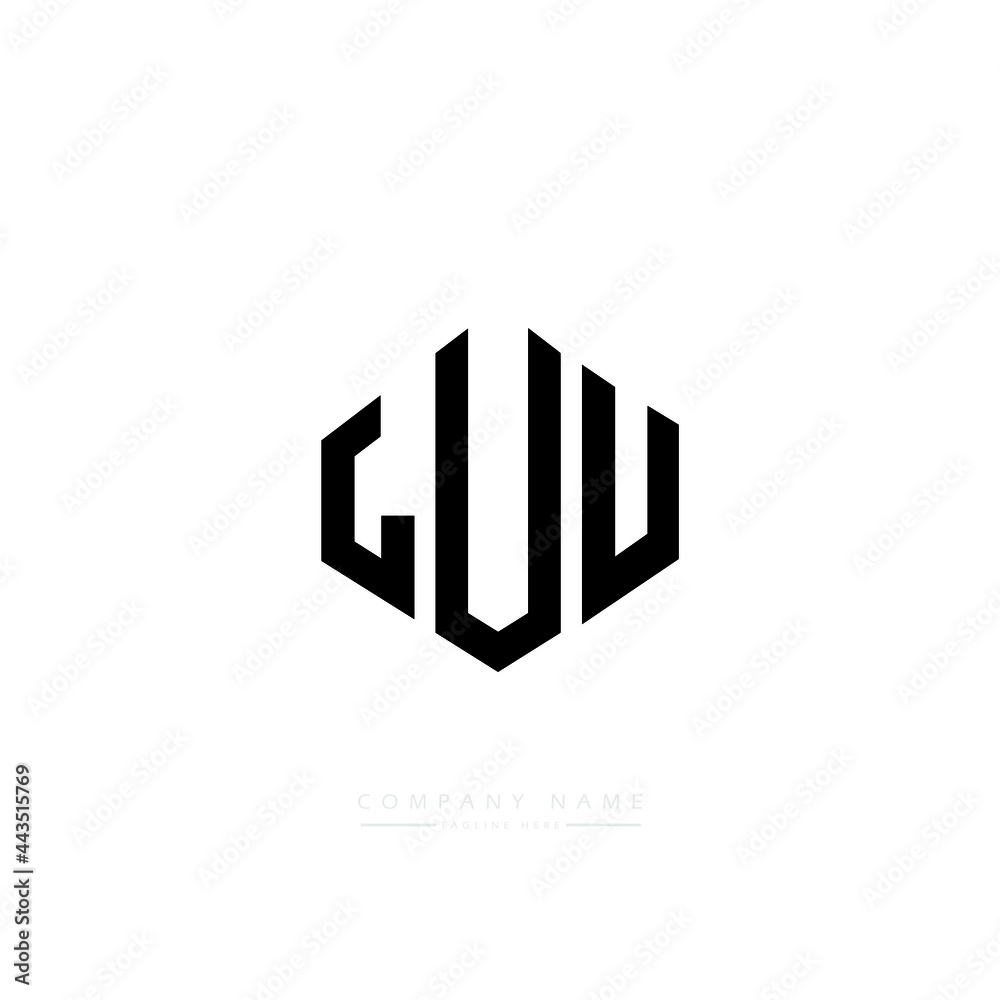 LUU letter logo design with polygon shape. LUU polygon logo monogram. LUU cube logo design. LUU hexagon vector logo template white and black colors. LUU monogram, LUU business and real estate logo. 