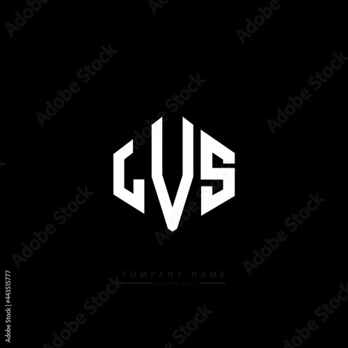LVS letter logo design with polygon shape. LVS polygon logo monogram. LVS cube logo design. LVS hexagon vector logo template white and black colors. LVS monogram, LVS business and real estate logo. 