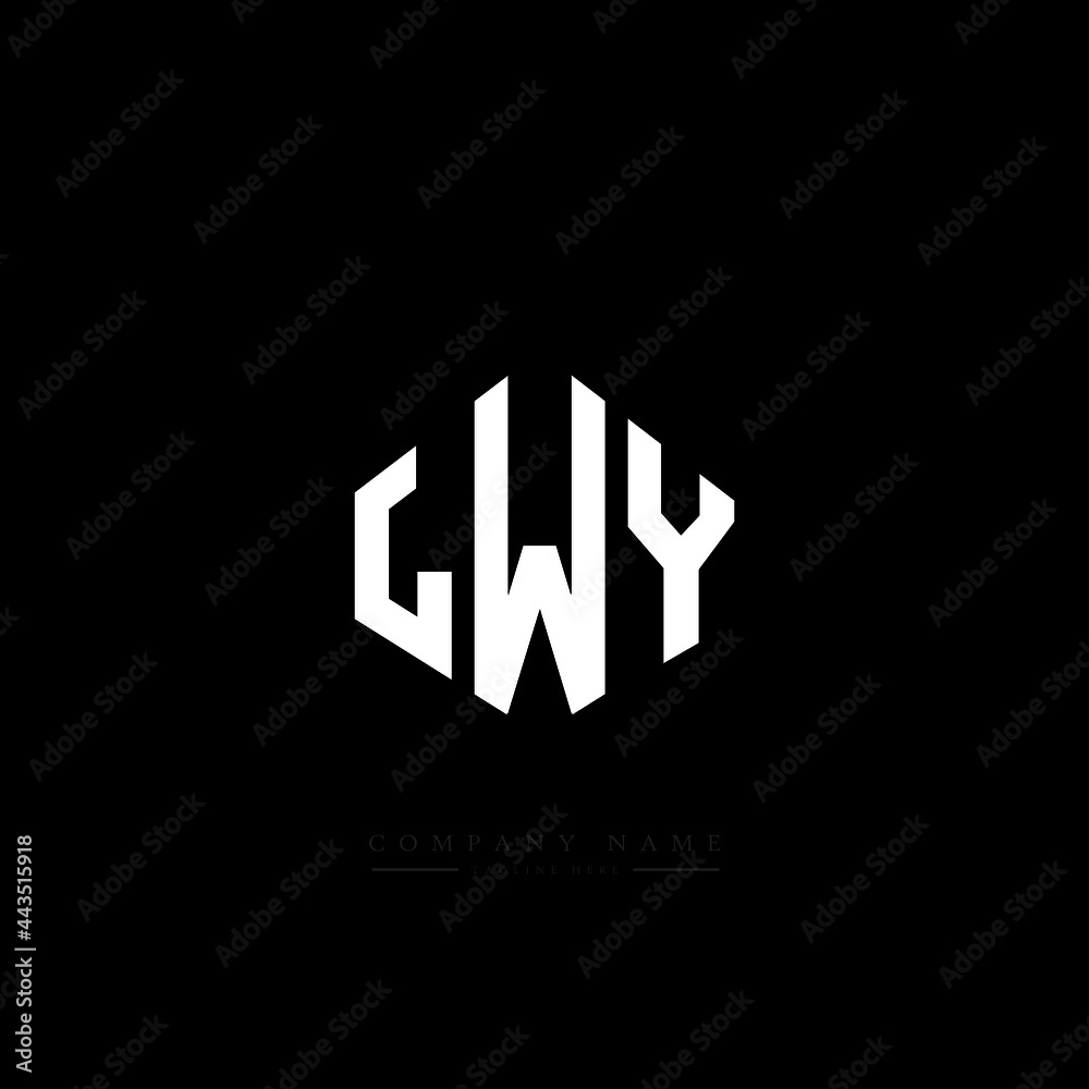 LWY letter logo design with polygon shape. LWY polygon logo monogram. LWY cube logo design. LWY hexagon vector logo template white and black colors. LWY monogram, LWY business and real estate logo. 