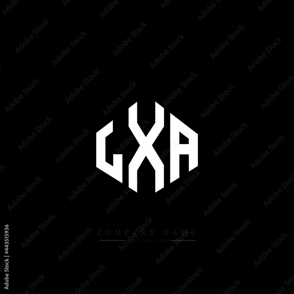 LXA letter logo design with polygon shape. LXA polygon logo monogram ...