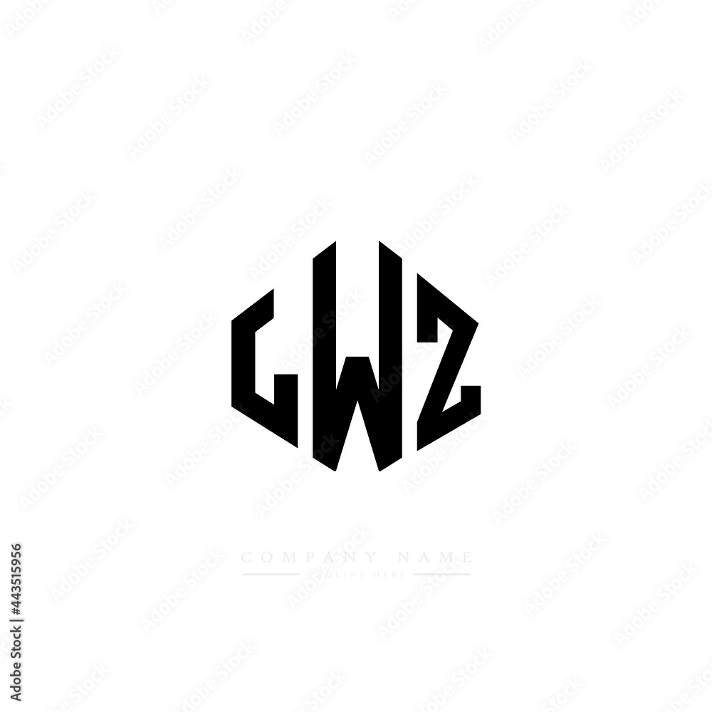 LWZ letter logo design with polygon shape. LWZ polygon logo monogram. LWZ cube logo design. LWZ hexagon vector logo template white and black colors. LWZ monogram, LWZ business and real estate logo. 