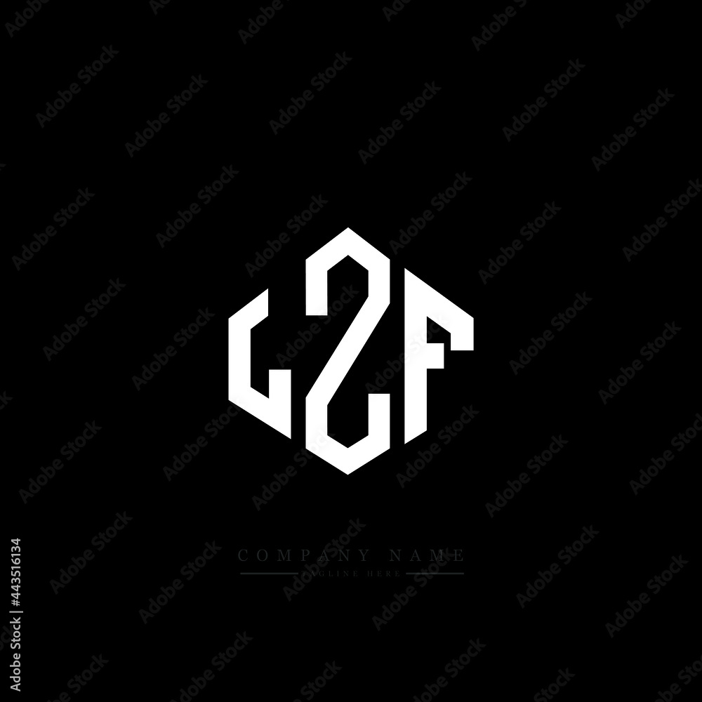 LZF letter logo design with polygon shape. LZF polygon logo monogram. LZF cube logo design. LZF hexagon vector logo template white and black colors. LZF monogram, LZF business and real estate logo. 