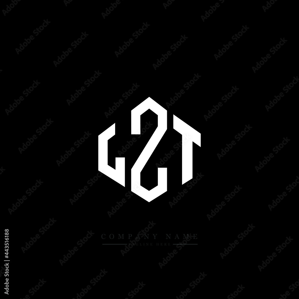 LZT letter logo design with polygon shape. LZT polygon logo monogram. LZT cube logo design. LZT hexagon vector logo template white and black colors. LZT monogram, LZT business and real estate logo. 