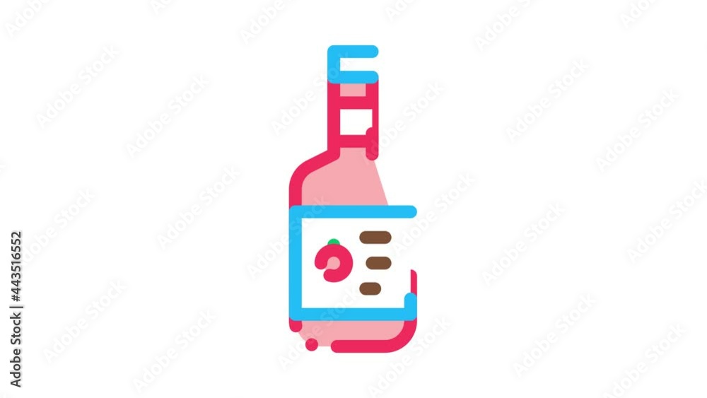 Sauce Bottle Icon Animation. color Sauce Bottle animated icon on white background Sauce Bottle Icon Animation. color Sauce Bottle animated icon on white background