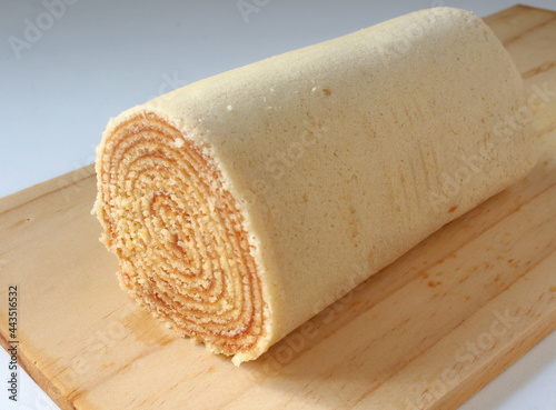 Traditional guava roll cake on the table