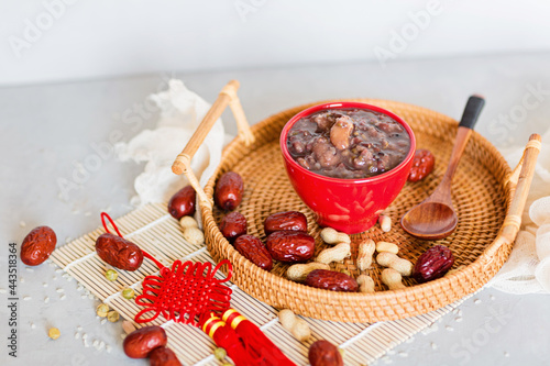 Chinese traditional food, Laba porridge. Breakfast cereals, healthy eating. Laba festival, Chinese New Year, Spring festival concept