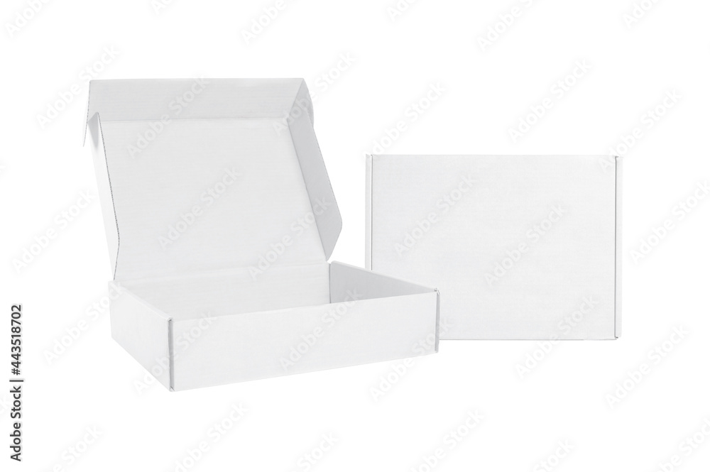 white paper box isolated on white white paper box isolated on white