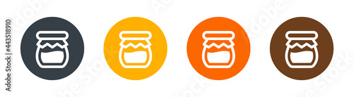 Jar with honey icon vector set. Jam and marmalade symbol. photo