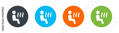 Sauna icon vector sign symbol for design. Person sitting in steam room with hot temperature for relaxation.