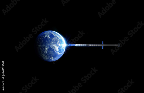 Syringe earth in the space