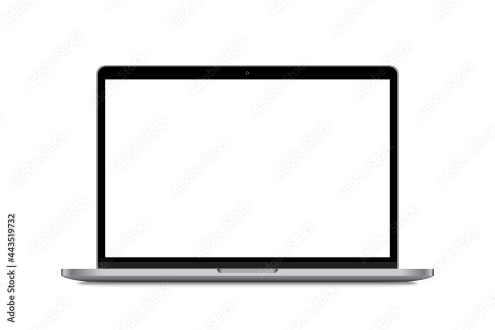 Device screen mockup. Realistic Open Laptop in Blank Screen for you design. Vector EPS10 Device screen mockup. Realistic Open Laptop in Blank Screen for you design. Vector EPS10