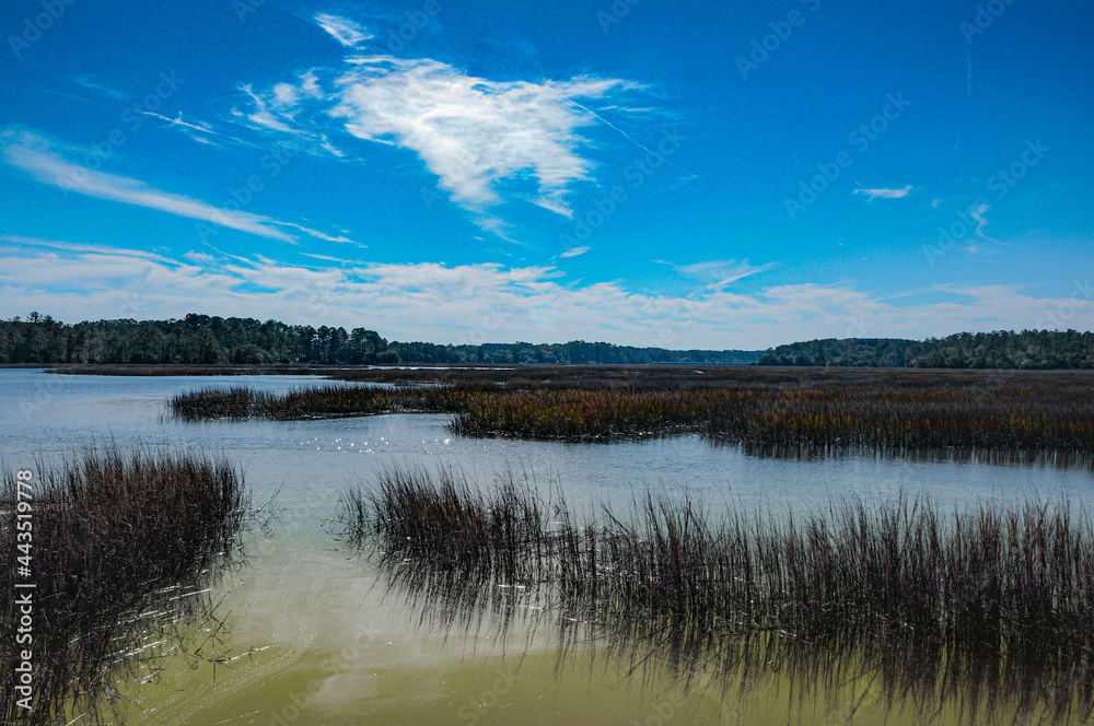 Fototapeta premium reflection of clouds in the lake