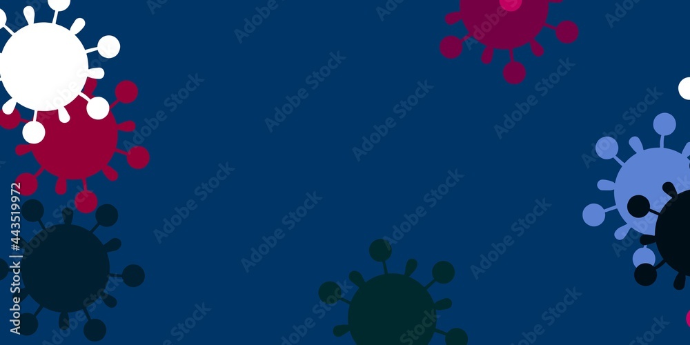 Light blue, red vector template with flu signs.