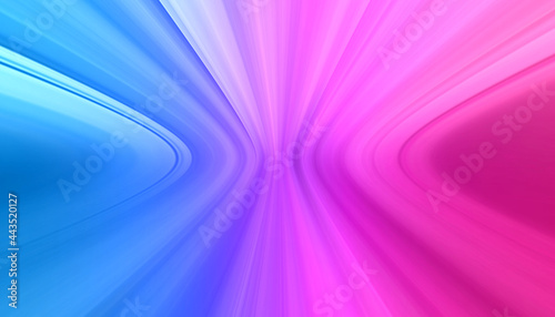 Curved blue and pink perspective motion lines brushed gradient