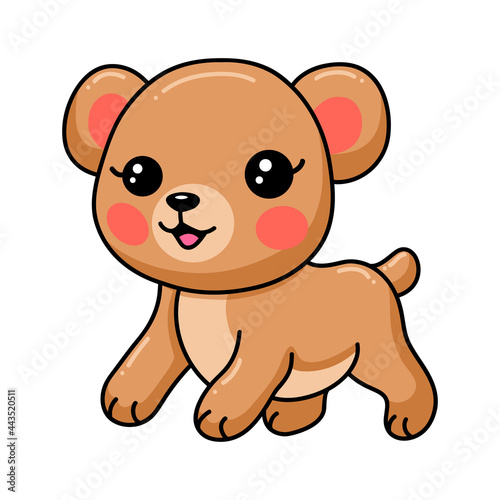 Cute baby brown bear cartoon