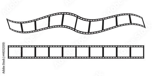 cinema strip. Camera icon. Photo frame. Vintage icon with film strips. Old movie strip. Vector illustration. Stock image.