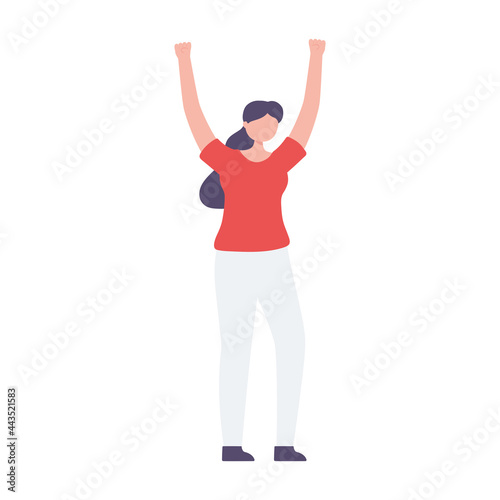 happy woman celebrating