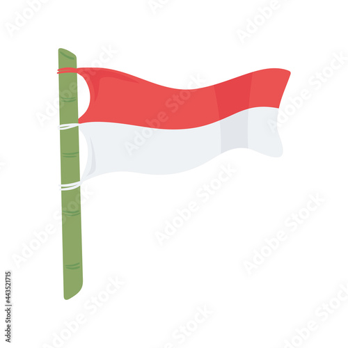 indonesia flag in bamboo