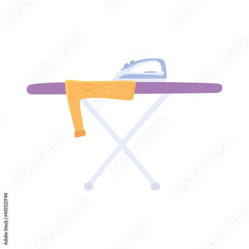 ironing board with a shirt