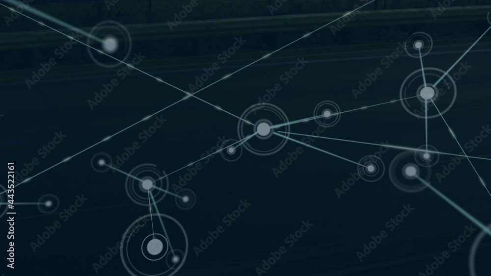 Animation of network of connections over cityscape Animation of network of connections over cityscape