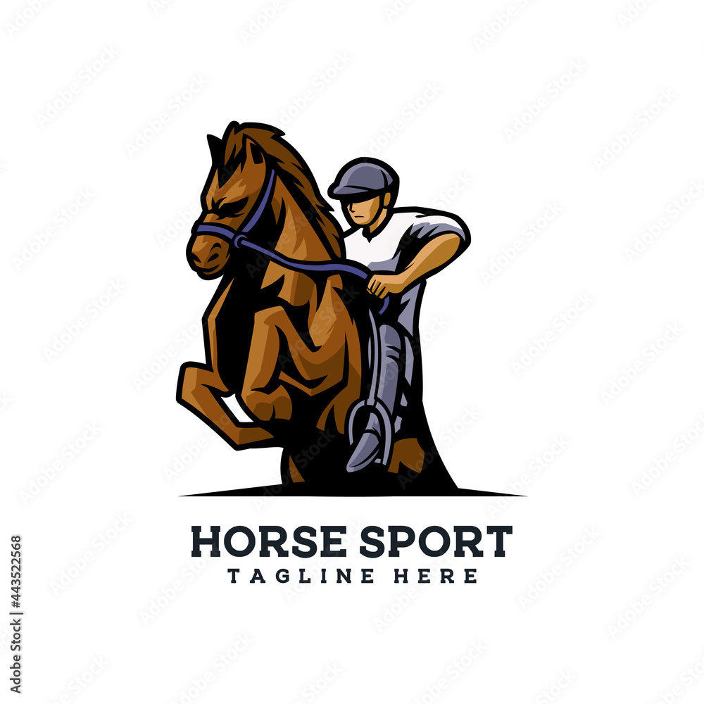 Horse Sport Logo jockey race horse horseback ride grass event Horse Sport Logo jockey race horse horseback ride grass event