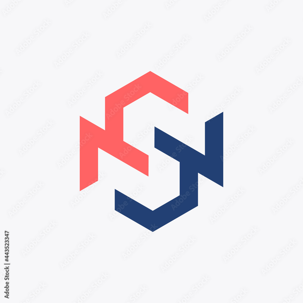 Monogram of letters NS or SN with geometric shape and look masculine. Can reads the same even though it is rotated 180 degrees. The perfect logo for construction, business consulting, etc. Monogram of letters NS or SN with geometric shape and look masculine. Can reads the same even though it is rotated 180 degrees. The perfect logo for construction, business consulting, etc.