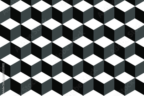 seamless black and white hexagonal geometric pattern suitable for background and design
