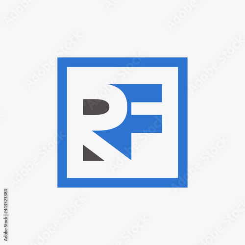 The initials RF are arranged in a simple box with the letter R in negative space. Mature, sophisticated, and bold are the feelings that can be seen from this logo. © Gus Grafis