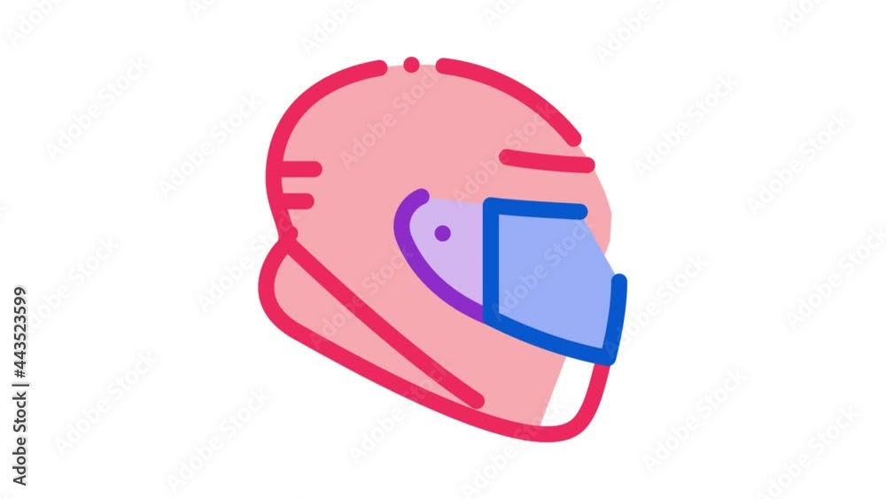 Protective Helmet Icon Animation. color Protective Helmet animated icon on white background Protective Helmet Icon Animation. color Protective Helmet animated icon on white background
