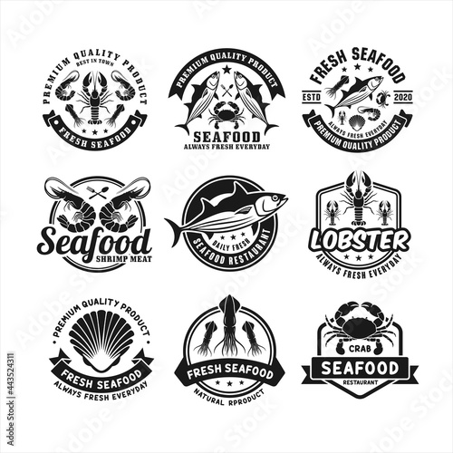 Seafood restaurant premium logo collection