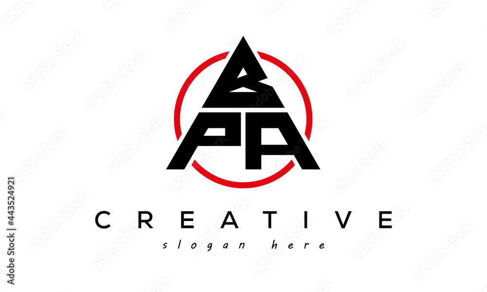 BPA triangle letter with circle logo Stock Vector Adobe Stock