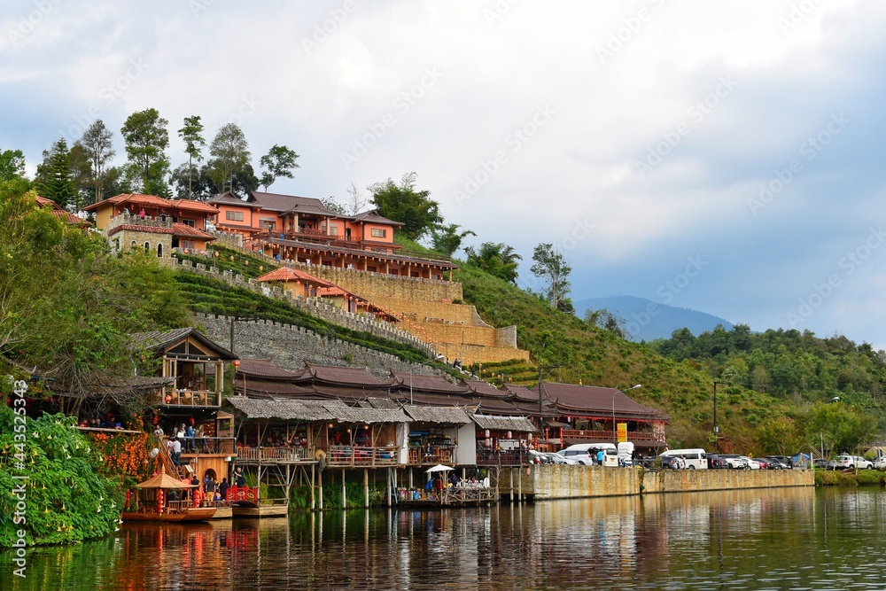 View of Ban Rak thai village, Chinese Kuomintang refugees who escaped the communists in 1949, A Chinese settlement in Mae Hong Son, THAILAND. View of Ban Rak thai village, Chinese Kuomintang refugees who escaped the communists in 1949, A Chinese settlement in Mae Hong Son, THAILAND.