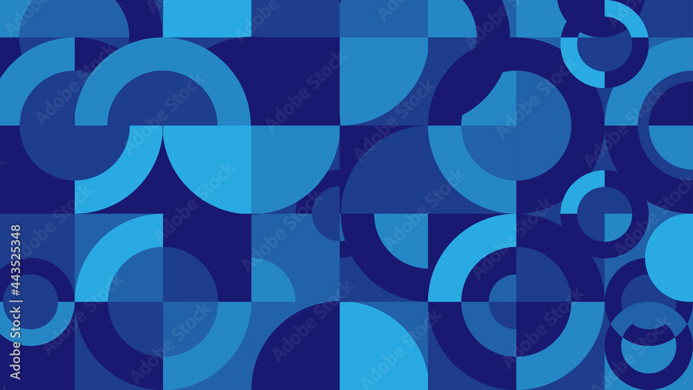 abstract geometric mural background with blue color