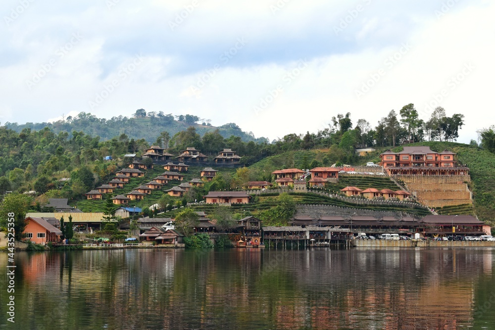 View of Ban Rak thai village, Chinese Kuomintang refugees who escaped the communists in 1949, A Chinese settlement in Mae Hong Son, THAILAND.