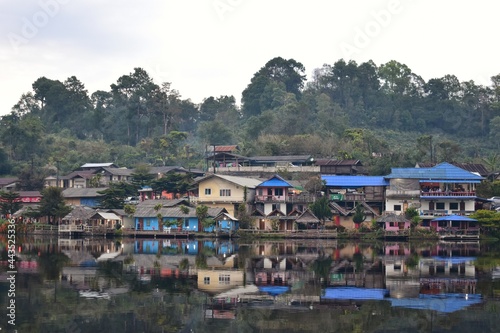 View of Ban Rak thai village, Chinese Kuomintang refugees who escaped the communists in 1949, A Chinese settlement in Mae Hong Son, THAILAND. © PRANGKUL
