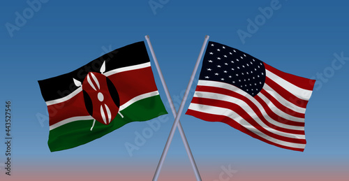 アメリカ合衆国とケニア共和国の国旗