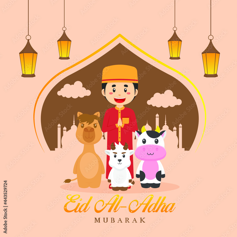 Fototapeta premium Eid AL-ADHA Mubarak Background