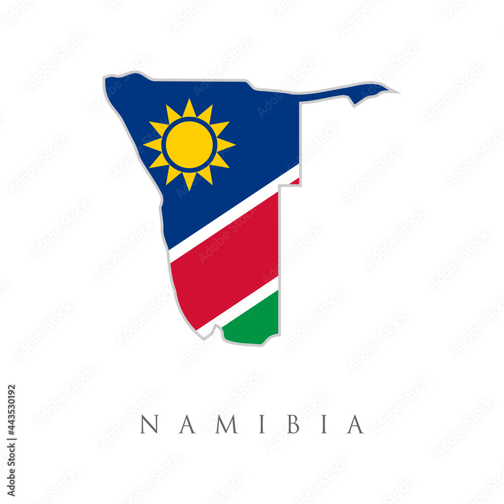 Namibia vector map with the flag inside. Namibia flag map. The flag of ...