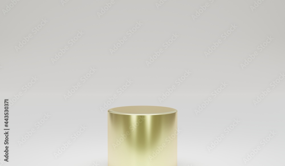 Gold metal podium minimalist with grey background . 3d illustration rendering . design element for product , business , event , holiday and etc Gold metal podium minimalist with grey background . 3d illustration rendering . design element for product , business , event , holiday and etc