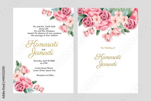 card, flyer, poster design with floral theme