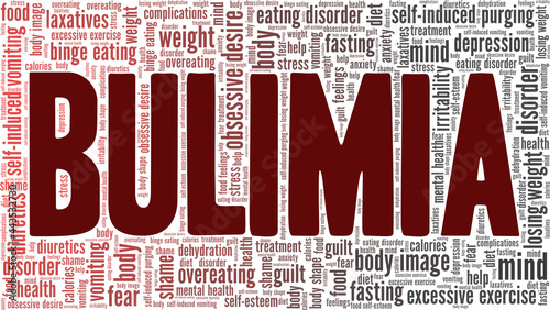 Bulimia Nervosa vector illustration word cloud isolated on a white background.
