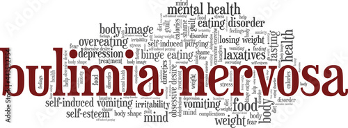 Bulimia Nervosa vector illustration word cloud isolated on a white background.