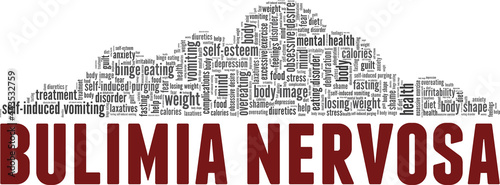 Bulimia Nervosa vector illustration word cloud isolated on a white background.